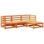 Gartensitzgruppe 4-teilig Massivholz Kiefer braun gewachst von vidaXL, Gartensets - Ref: Foro24-3299378, Preis: 238,13 €, Rab...