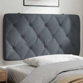 Cabecero de cama acolchado terciopelo gris oscuro 100 cm