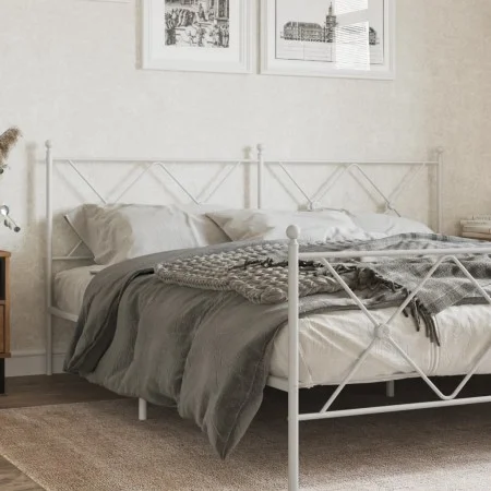 Kopfteil aus weißem Metall, 180 cm von vidaXL, Kopf- und Fußteile - Ref: Foro24-376587, Preis: 48,41 €, Rabatt: %