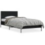 Black engineered wood and metal bed frame 90x190 cm by vidaXL, Beds and slatted bases - Ref: Foro24-845562, Price: 80,55 €, D...