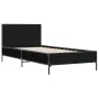 Black engineered wood and metal bed frame 90x190 cm by vidaXL, Beds and slatted bases - Ref: Foro24-845562, Price: 71,79 €, D...