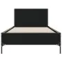 Black engineered wood and metal bed frame 90x190 cm by vidaXL, Beds and slatted bases - Ref: Foro24-845562, Price: 71,79 €, D...