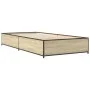 Sonoma oak metal engineered wood bed frame 90x190 cm by vidaXL, Beds and slatted bases - Ref: Foro24-845117, Price: 69,48 €, ...