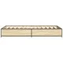 Sonoma oak metal engineered wood bed frame 90x190 cm by vidaXL, Beds and slatted bases - Ref: Foro24-845117, Price: 69,48 €, ...