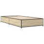 Estructura cama madera ingeniería metal roble Sonoma 90x190 cm de vidaXL, Camas y somieres - Ref: Foro24-845117, Precio: 69,72 €