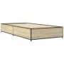 Sonoma oak metal engineered wood bed frame 90x190 cm by vidaXL, Beds and slatted bases - Ref: Foro24-845117, Price: 69,48 €, ...