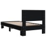 Black engineered wood and metal bed frame 75x190 cm by vidaXL, Beds and slatted bases - Ref: Foro24-845812, Price: 72,66 €, D...