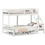 Solid white pine wood bunk bed 90x200/140x200 cm by vidaXL, Beds and slatted bases - Ref: Foro24-3207190, Price: 376,09 €, Di...
