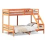 Solid wax brown pine wood bunk bed 80x200/140x200 cm by vidaXL, Beds and slatted bases - Ref: Foro24-3207184, Price: 358,41 €...