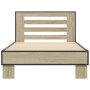Estructura cama madera ingeniería metal roble Sonoma 90x190 cm de vidaXL, Camas y somieres - Ref: Foro24-846085, Precio: 98,03 €