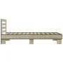 Sonoma oak metal engineered wood bed frame 90x190 cm by vidaXL, Beds and slatted bases - Ref: Foro24-846085, Price: 96,85 €, ...
