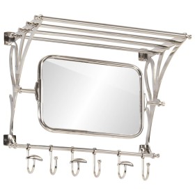 Gepäckträger mit Kleiderbügeln und Wandspiegel aus Aluminium von vidaXL, Hut- und Garderobenständer - Ref: Foro24-357831, Pre...