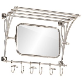 Soporte de equipaje con perchas y espejo de pared aluminio