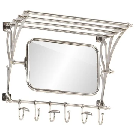Gepäckträger mit Kleiderbügeln und Wandspiegel aus Aluminium von vidaXL, Hut- und Garderobenständer - Ref: Foro24-357831, Pre...