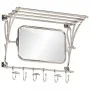 Gepäckträger mit Kleiderbügeln und Wandspiegel aus Aluminium von vidaXL, Hut- und Garderobenständer - Ref: Foro24-357831, Pre...