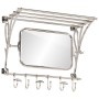 Gepäckträger mit Kleiderbügeln und Wandspiegel aus Aluminium von vidaXL, Hut- und Garderobenständer - Ref: Foro24-357831, Pre...