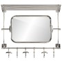 Gepäckträger mit Kleiderbügeln und Wandspiegel aus Aluminium von vidaXL, Hut- und Garderobenständer - Ref: Foro24-357831, Pre...
