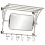 Gepäckträger mit Kleiderbügeln und Wandspiegel aus Aluminium von vidaXL, Hut- und Garderobenständer - Ref: Foro24-357831, Pre...