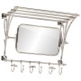 Gepäckträger mit Kleiderbügeln und Wandspiegel aus Aluminium von vidaXL, Hut- und Garderobenständer - Ref: Foro24-357831, Pre...