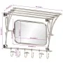 Gepäckträger mit Kleiderbügeln und Wandspiegel aus Aluminium von vidaXL, Hut- und Garderobenständer - Ref: Foro24-357831, Pre...