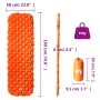 Colchón inflable de camping para 1 persona naranja 190x58x6 cm by vidaXL, Sleeping mats - Ref: Foro24-4007114, Price: 37,22 €...