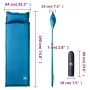 Colchón de camping autoinflable con almohada 1 persona turquesa by vidaXL, Sleeping mats - Ref: Foro24-4007135, Price: 61,09 ...
