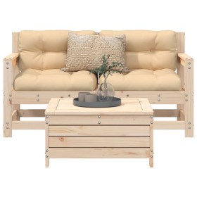 3-teiliges Gartensofa-Set aus massivem Kiefernholz von vidaXL, Gartensets - Ref: Foro24-3250760, Preis: 181,60 €, Rabatt: %