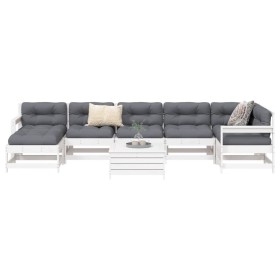 Gartensitzgruppe 8-teilig Massivholz Kiefer Weiß von vidaXL, Gartensets - Ref: Foro24-3250633, Preis: 553,82 €, Rabatt: %