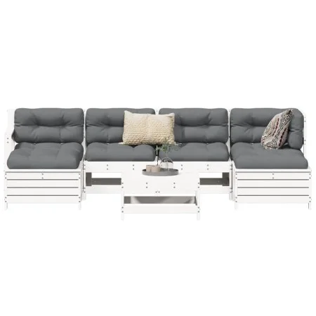 Gartensitzgruppe 7-teilig Massivholz Kiefer Weiß von vidaXL, Gartensets - Ref: Foro24-3250989, Preis: 446,33 €, Rabatt: %