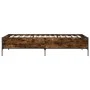 Estructura cama madera ingeniería metal roble humo 75x190 cm de vidaXL, Camas y somieres - Ref: Foro24-844993, Precio: 71,24 ...