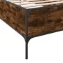 Estructura cama madera ingeniería metal roble humo 75x190 cm de vidaXL, Camas y somieres - Ref: Foro24-844993, Precio: 71,24 ...