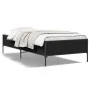 Estructura de cama madera de ingeniería y metal negra 75x190 cm de vidaXL, Camas y somieres - Ref: Foro24-844991, Precio: 66,...
