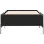 Black engineered wood and metal bed frame 75x190 cm by vidaXL, Beds and slatted bases - Ref: Foro24-844991, Price: 66,36 €, D...