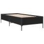 Black engineered wood and metal bed frame 75x190 cm by vidaXL, Beds and slatted bases - Ref: Foro24-844991, Price: 66,36 €, D...