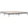 Sonoma gray metal engineered wood bed frame 180x200 cm by vidaXL, Beds and slatted bases - Ref: Foro24-845004, Price: 96,57 €...