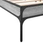 Estructura cama madera ingeniería metal gris Sonoma 180x200 cm de vidaXL, Camas y somieres - Ref: Foro24-845004, Precio: 96,5...