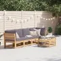 Juego de muebles jardín 6 pzas con cojines madera maciza acacia by vidaXL, Modular outdoor sofas - Ref: Foro24-3214310, Price...