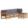 Gartenmöbel-Set 6-teilig mit massiven Akazienholzrahmen und Kissen. von vidaXL, Modulare Sofas für den Außenbereich - Ref: Fo...