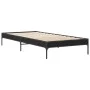 Engineered wood and black metal bed frame 90x200 cm by vidaXL, Beds and slatted bases - Ref: Foro24-845031, Price: 57,33 €, D...