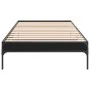Engineered wood and black metal bed frame 90x200 cm by vidaXL, Beds and slatted bases - Ref: Foro24-845031, Price: 57,33 €, D...