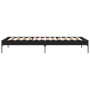 Engineered wood and black metal bed frame 90x200 cm by vidaXL, Beds and slatted bases - Ref: Foro24-845031, Price: 68,16 €, D...