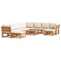 Gartenmöbel-Set 11-teilig mit massiven Akazienholz-Möbeln und Polstern. von vidaXL, Modulare Sofas für den Außenbereich - Ref...