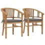 Garden chairs with cushions 2 units solid teak wood by vidaXL, Garden chairs - Ref: Foro24-49431, Price: 355,89 €, Discount: %