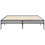 Sonoma gray metal engineered wood bed frame 135x190 cm by vidaXL, Beds and slatted bases - Ref: Foro24-845044, Price: 87,53 €...