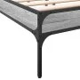 Sonoma gray metal engineered wood bed frame 135x190 cm by vidaXL, Beds and slatted bases - Ref: Foro24-845044, Price: 87,53 €...