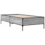Sonoma-graues Metall-Holzwerkstoff-Bettgestell, 100 x 200 cm von vidaXL, Betten und Lattenroste - Ref: Foro24-844964, Preis: ...