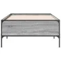 Sonoma-graues Metall-Holzwerkstoff-Bettgestell, 100 x 200 cm von vidaXL, Betten und Lattenroste - Ref: Foro24-844964, Preis: ...