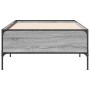 Sonoma gray metal engineered wood bed frame 100x200 cm by vidaXL, Beds and slatted bases - Ref: Foro24-844964, Price: 78,96 €...