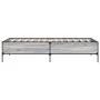 Sonoma-graues Metall-Holzwerkstoff-Bettgestell, 100 x 200 cm von vidaXL, Betten und Lattenroste - Ref: Foro24-844964, Preis: ...