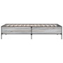 Sonoma gray metal engineered wood bed frame 100x200 cm by vidaXL, Beds and slatted bases - Ref: Foro24-844964, Price: 78,96 €...